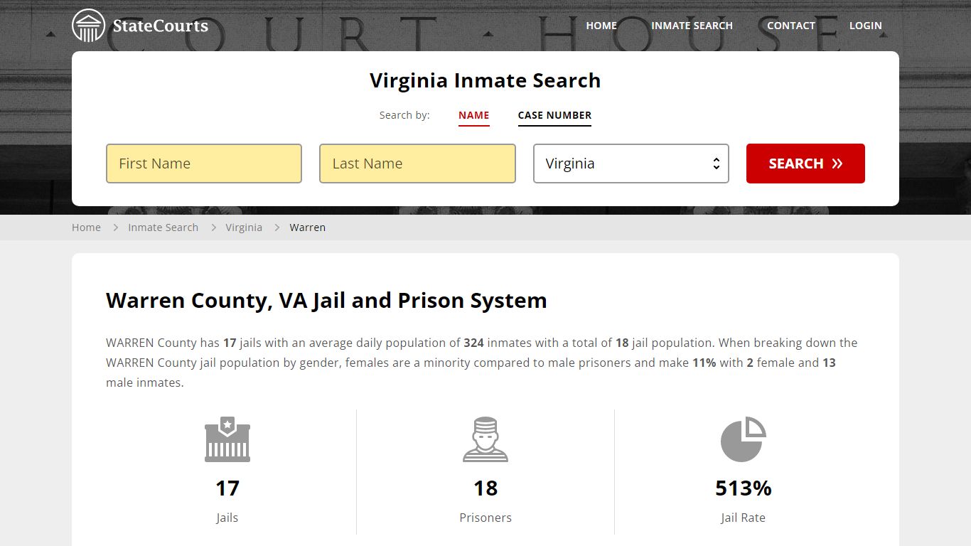 Warren County, VA Inmate Search - StateCourts